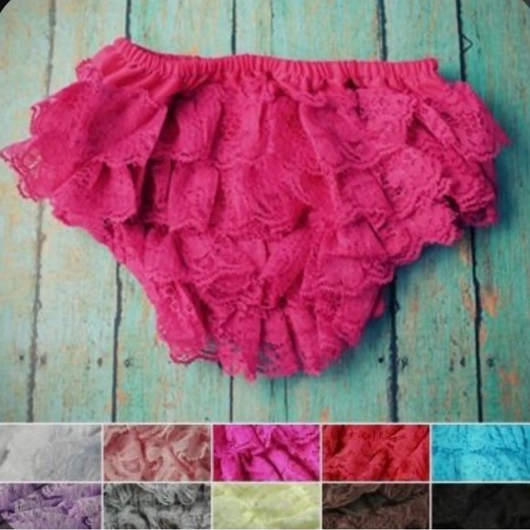Lace Diaper Cover, Baby Petti Bloomers, Photo Prop, choice of color NEW 0-3 mo - Picture 1 of 6